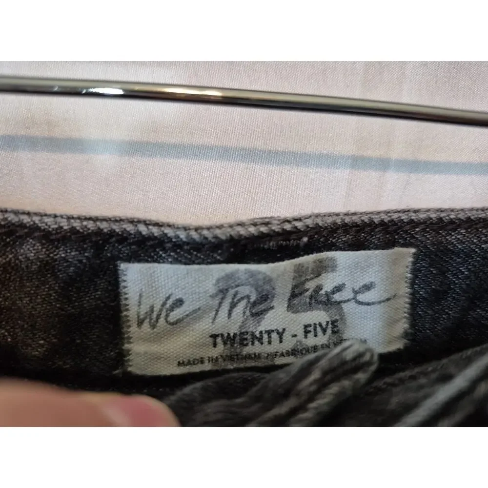 Free People We The Free Black Cotton Cut Off Shorts 25